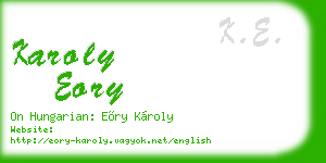 karoly eory business card